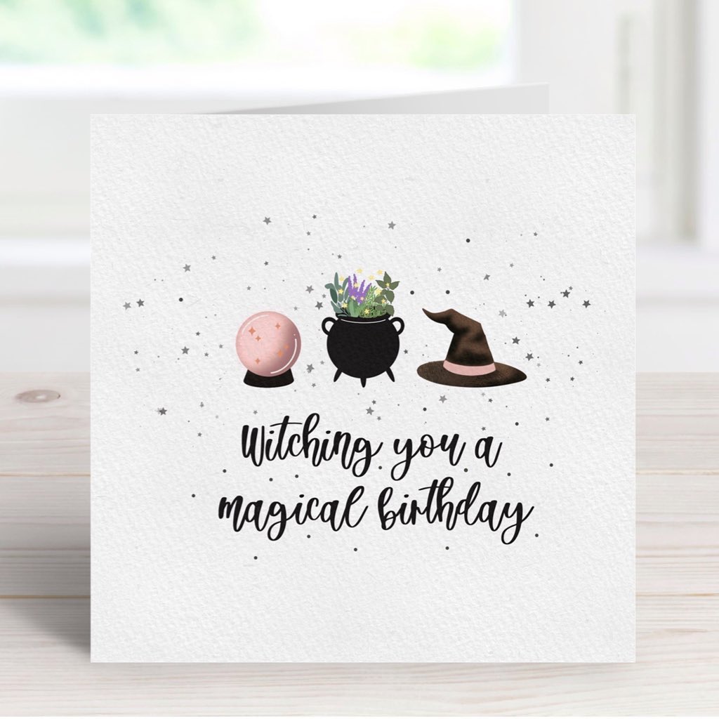 'Witching you a magical birthday' Greeting Card ✨🪻🔮 #shopindie #birthday #witch #greetingcard #handmade #etsyuk #giftideas #shopsmalluk #smallbusiness heatherwdesigns.etsy.com/listing/187220…