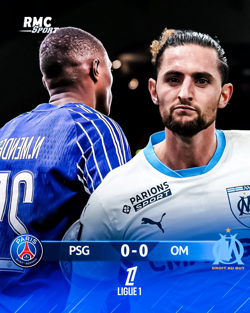 🚨🔥 SOIR DE CLASSSSIQQQQQUUUEEEEEE !

Le PSG, en très grand forme, accueille l'OM.
Rabiot capitaine qui revient au Parc, Greenwood sur le banc et des joueurs parisiens en feu, ce Classique promet !

rmcsport.bfmtv.com/football/ligue…