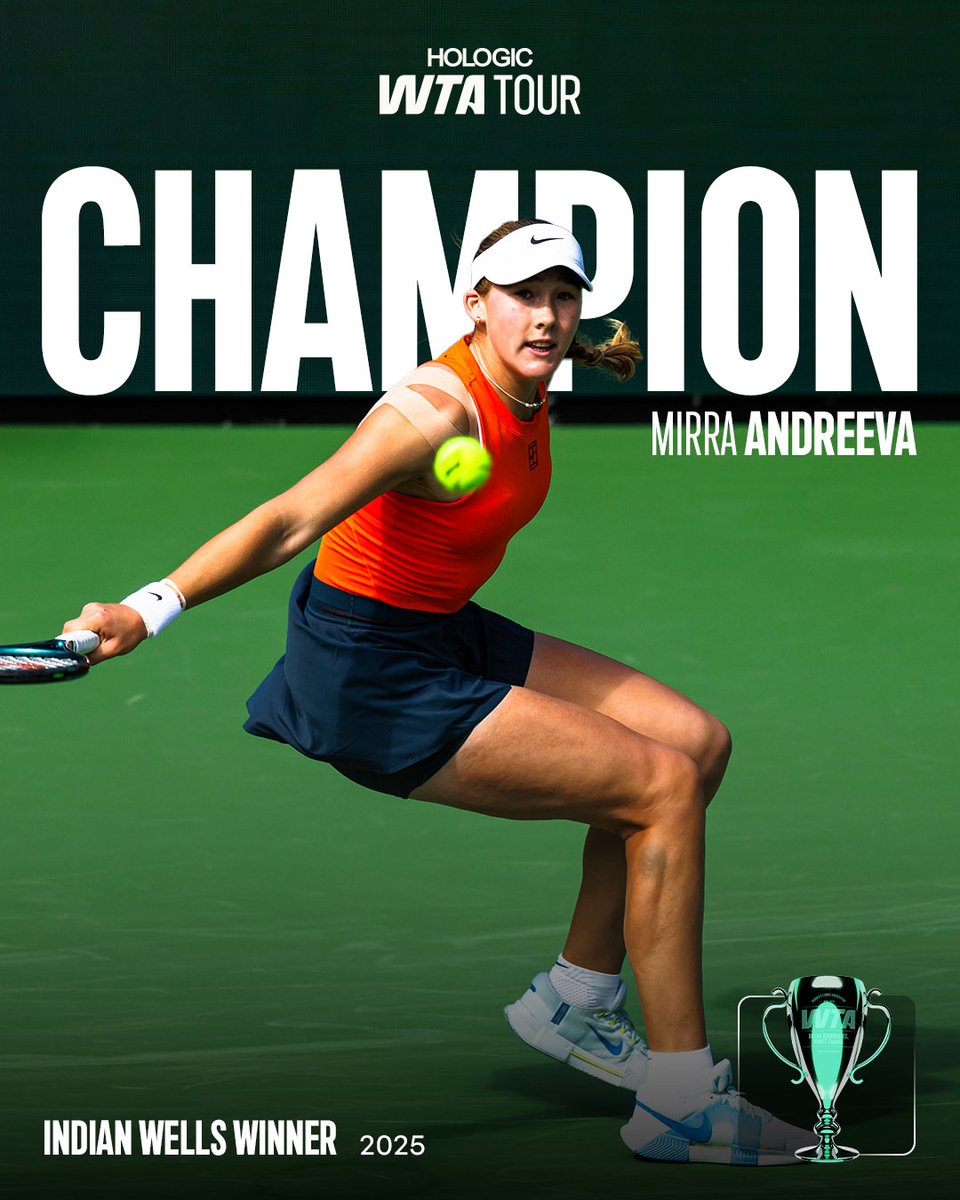 Queen of the Desert 🌴👑

The teenage sensation Mirra Andreeva claims back-to-back WTA 1000 titles!

#TennisParadise