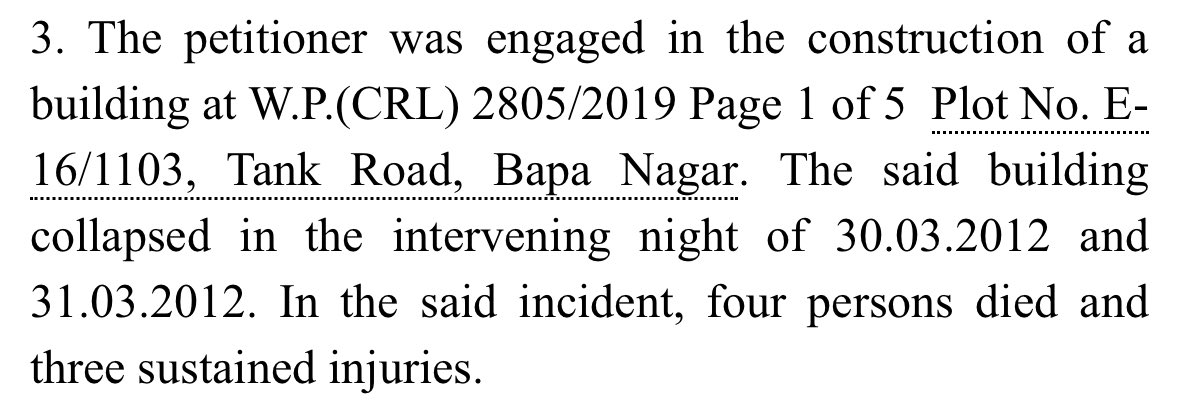 AlphaVictorVA's tweet photo. Thread 🧵 

History of a Criminal Praveen Bansal and Why his Son Tushar Bansal Assaulted my Mother??

In 2012 an illegal construction collapsed in Tank Road near Karol Bagh which led to death of 4 people died and 3 sustained injuries.

Praveen Bansal was the builder and he spent almost a year in prison as he was charged under Culpable Homicide.