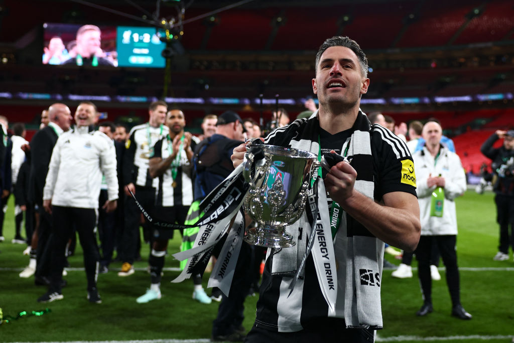 DomScurr's tweet photo. 🏆Newcastle United beat all of the current Premier League top four on their way to winning the Carabao Cup. 

Thoroughly deserved. https://t.co/ar3XsKzIPA