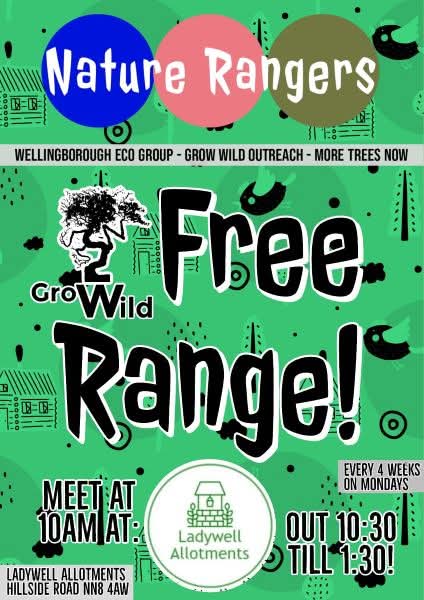 FREE RANGE this Monday!

Our Fortnightly Monday sessions will be this time at our Community Allotment, as we will every four weeks at 10am to help nature on the plot &amp; around allotments, out 10:30-1:30 to stop for lunch til 2pm, let's see what we can do!

wellingboroughecogroup.org.uk/eco/nature-ran…