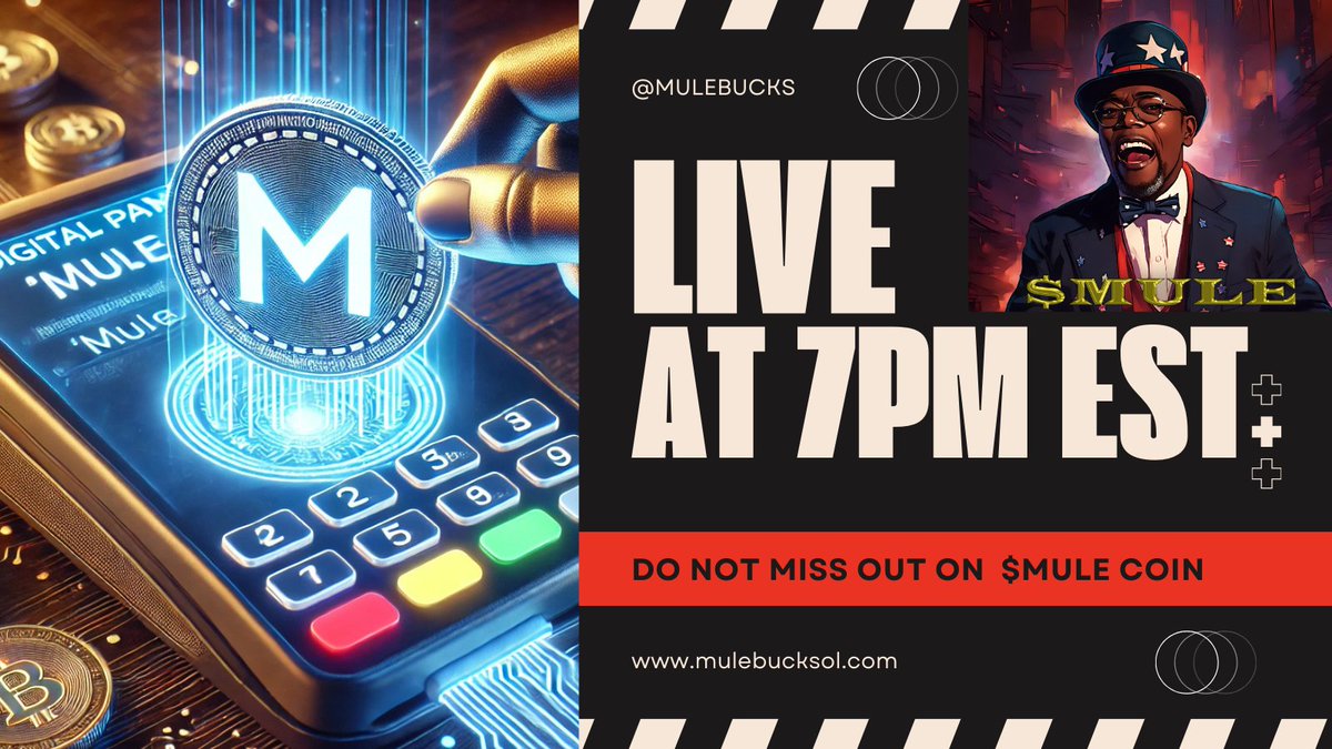 🚨 IT’S OFFICIAL! 🚨
The Wealth Shift kicks off TONIGHT at 7PM EST! 💰🔥
🚀 $MULE Coin LAUNCHES TODAY!
No more waiting. No more excuses.
This is OUR time to reclaim what’s owed.
Stack your $MULE &amp; be part of the REVOLUTION! 🐎💸

#MuleBucks #RunUsOurCoins #MULECoin #CryptoLaunch