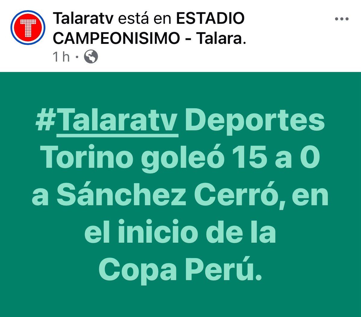 TalaraTv's tweet image. ((🔴)) @TalaraTv #Deportes   #CopaPeru  | @AtleticoTorino goleó por 15  a 0 a Sánchez Cerró en el inicio de la #CopaPerú 2025