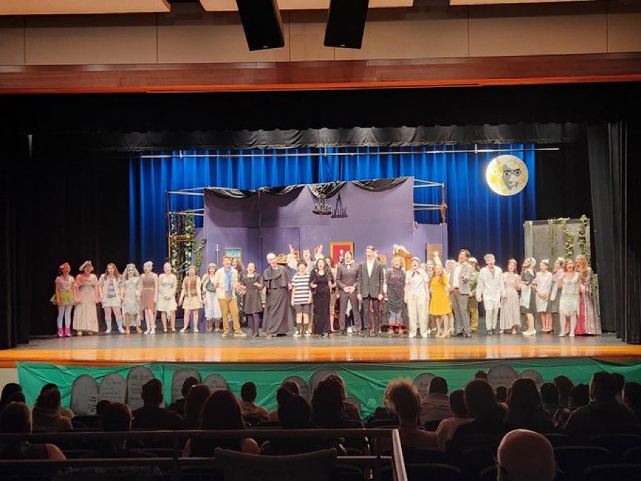 Tremendous job by our cast and crew today in their performance of The  Adams family! Way to go everyone