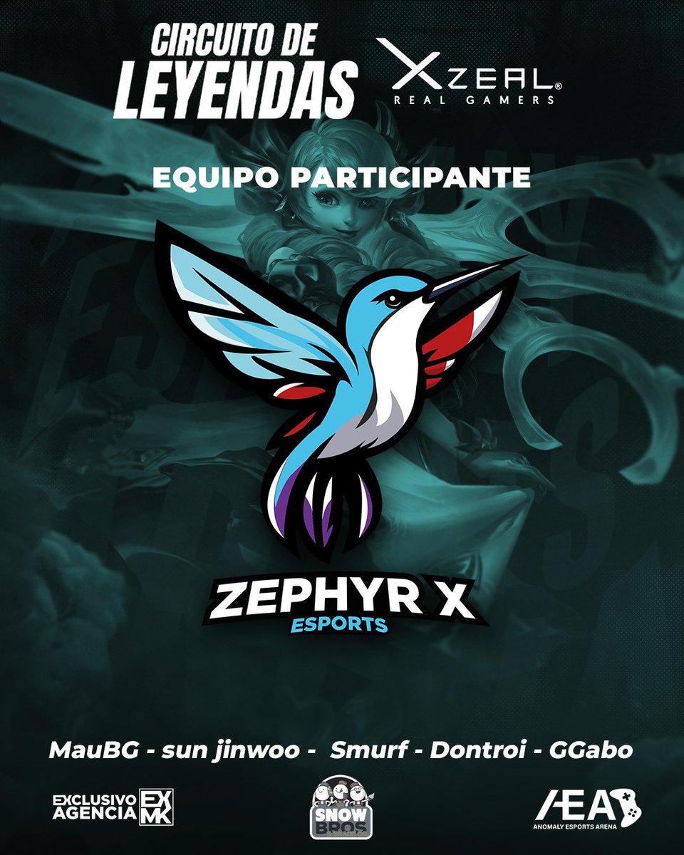 🔥OJITO OJITO OJITO 

Con el favor del viento y con toda la fuerza, llega <a href="/ZRX_ESPORTS/">Zephyr X eSports</a> al circuito de Leyendas 🗣️

¡Bienvenidos al torneo! ✨🤝