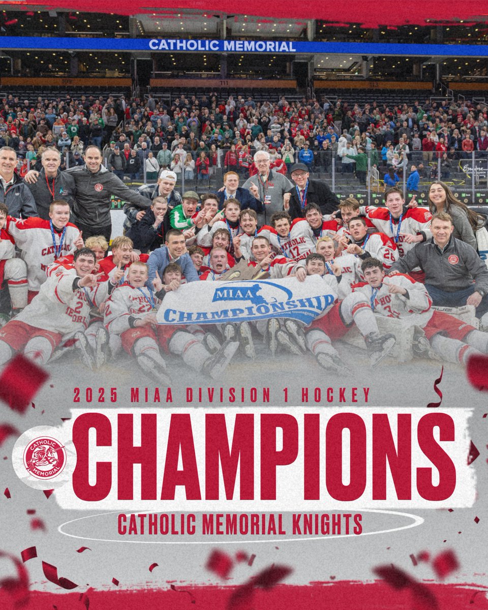 CathMemKnights's tweet image. For the 18th time in school history and the first time since 2009, @CM_Hockey are state champions!