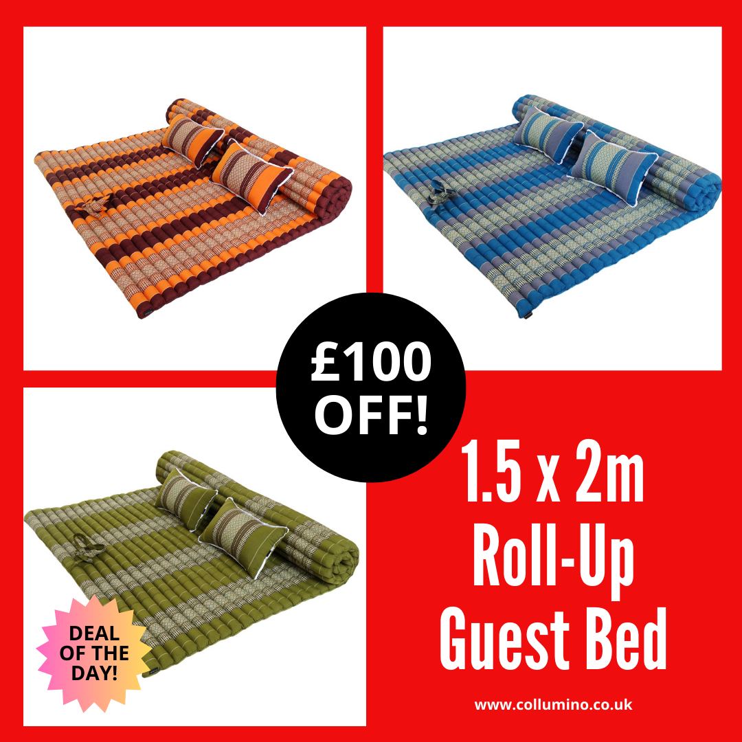 ArtCandlesUK's tweet image. 🔥 SPECIAL OFFER! 🔥

Get £100 off the normal price off these @Collumino 2-person roll-up guest #beds!

Floor #mattress size 2 x 1.5m

Shop here 👉
amazon.co.uk/dp/B01N246V9C

#guestbed #livingroom #bedroom #guestroom #decor #sleepover #futon #campingbed #camping #sunlounger