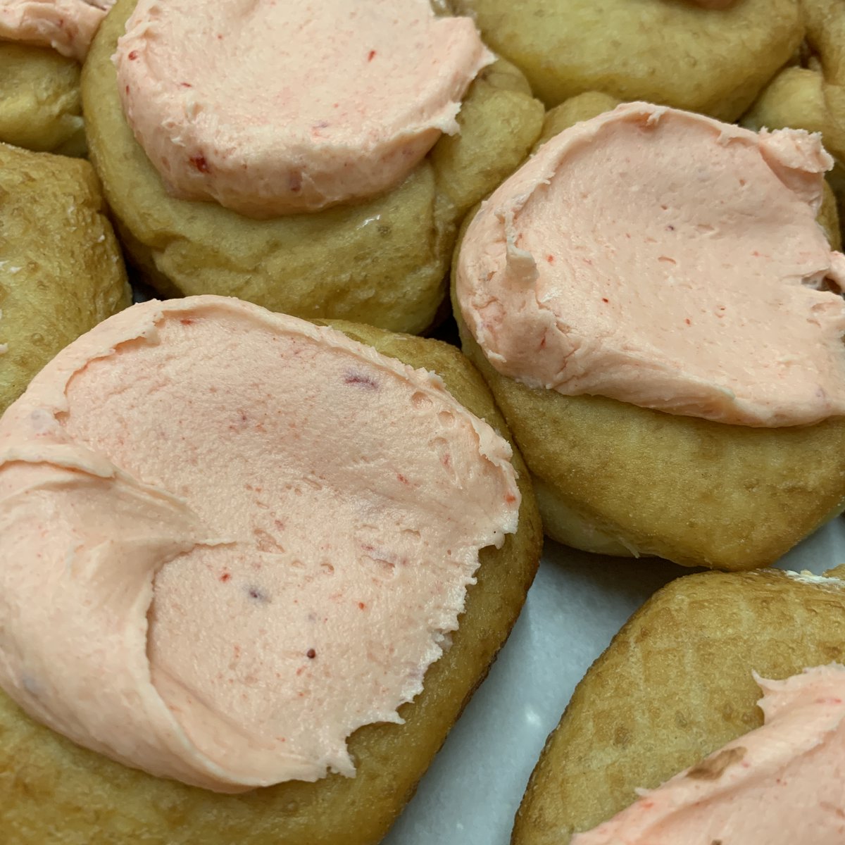 Our special this week is the Triple Berry Donut. It’s a combination of blueberry and raspberry fillings topped with our homemade strawberry buttercream icing. This is one of our favorite springtime specials that we know you’ll really love.