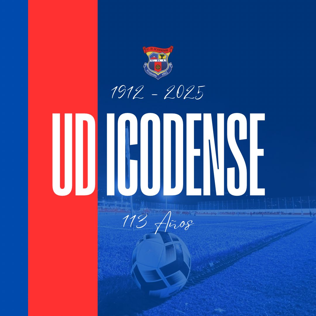 | CIENTO TRECE AÑOS ❤️💙

⚜️ Fundado el 16 de marzo de 1912. 
En el día de hoy, se cumplen 113 años de historia de la Unión Deportiva Icodense. Continuamos el camino escribiendo más páginas en nuestra historia, un club con pasado, presente y futuro.