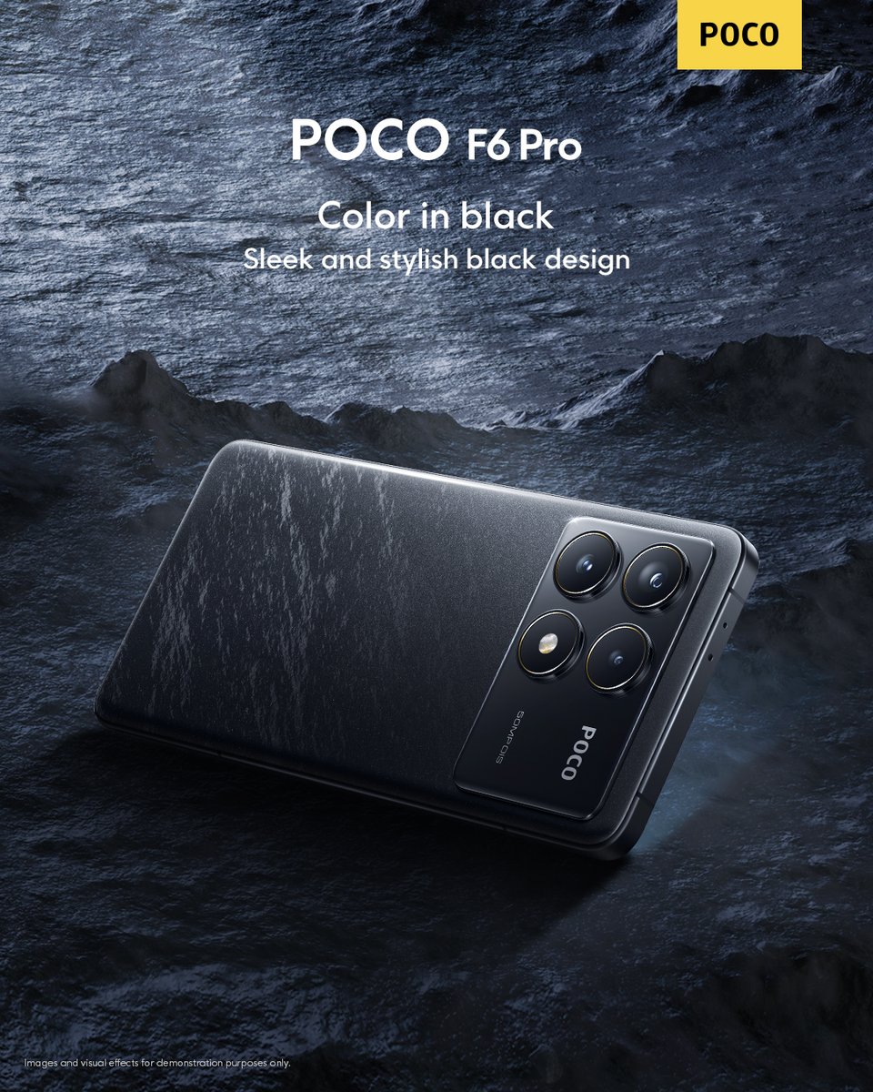 pocouk's tweet image. Enjoy the modern and stylish look of the #POCOF6Pro, crafted in classic black.
