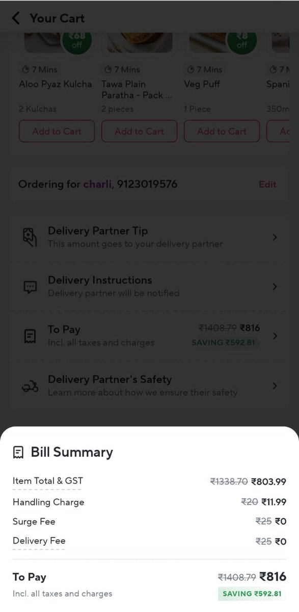 getting__iNsAnE's tweet photo. @ZeptoNow @zeptocares pricing and taxing same products differently on different phones at the same delivery location. @jagograhakjago #fraud https://t.co/1x3mUDVPX8