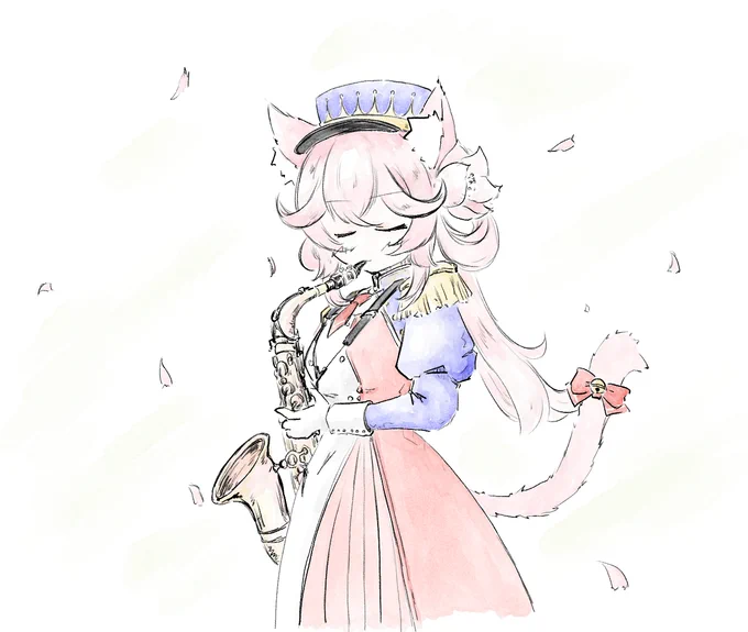 本日、ソロで演奏されてるのを初めて拝見したけど、格好良かったなぁ…という絵ソプラノサックスプレイヤーの方だと思ってたけど、アルトサックスもいけるのか…!(プレイヤー側にとてどう違うかは理解できてないけど)#レニャート 