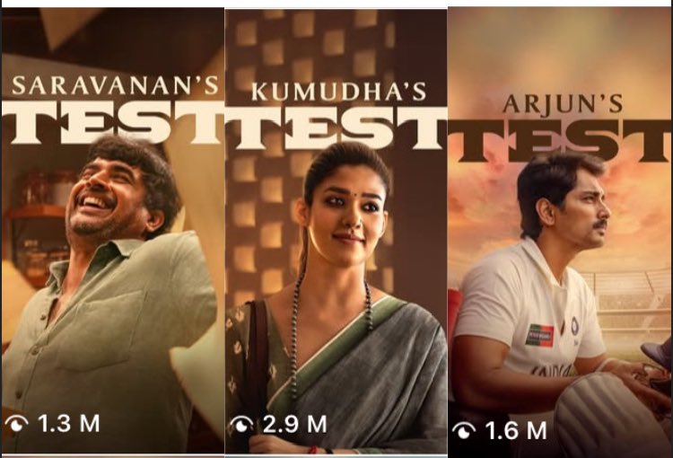 wenayanuniverse's tweet image. "Three unique journeys, one epic test! Saravanan, Kumudha, and Arjun face their ultimate challenges in this captivating trilogy. #TestTales #EpicStories" #Nayanthara #TestOnNetflix #LadySuperStar