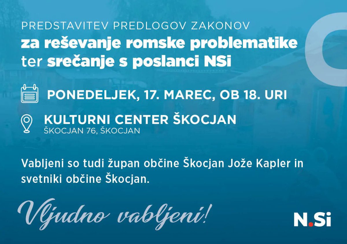MatejTonin's tweet photo. Dve leti niso naredili ničesar. Zato smo v @NovaSlovenija pripravili paket zakonov za rešitev romske problematike, preprečevanje nasilja in zlorab socialnih transferjev. Zakoni naj veljajo za vse enako!

Vabljeni na predstavitev naših ukrepov.

#BlizuLjudem
#KrepimoTeren https://t.co/wLO2rmqIiJ