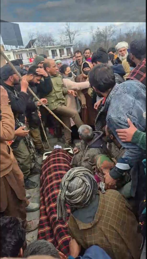 Tahir Bajjar (@tahirbajjar_) on Twitter photo Kulgam trio missing case: One more body found, family on roads demand justice. A DYSP Jkp Identified as Mansoor seen kicking tribal women. This is justice for tribals in Naya Jk. We demand immediate termination of this officer.<a href="/manojsinha_/">Manoj Sinha</a> <a href="/OmarAbdullah/">Omar Abdullah</a> <a href="/TribalArmy/">Tribal Army</a> Kulgam trio missing case: One more body found, family on roads demand justice. A DYSP Jkp Identified as Mansoor seen kicking tribal women. This is justice for tribals in Naya Jk. We demand immediate termination of this officer.<a href="/manojsinha_/">Manoj Sinha</a> <a href="/OmarAbdullah/">Omar Abdullah</a> <a href="/TribalArmy/">Tribal Army</a>