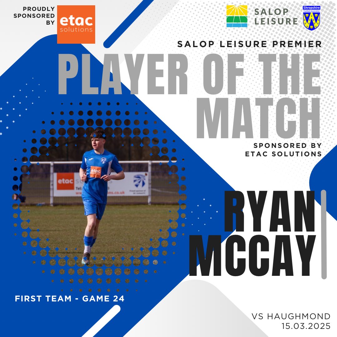 ncutdfc_1stDev's tweet photo. Congratulations to Ryan Mccay for being awarded Player of the Match yesterday sponsored by @etaCsolutions , on his debut appearance for the first team against Haughmond.

Credit @calsteedpav for player photography.

#wearencutdfc #salopleisureleague https://t.co/YkJxWv6mEh