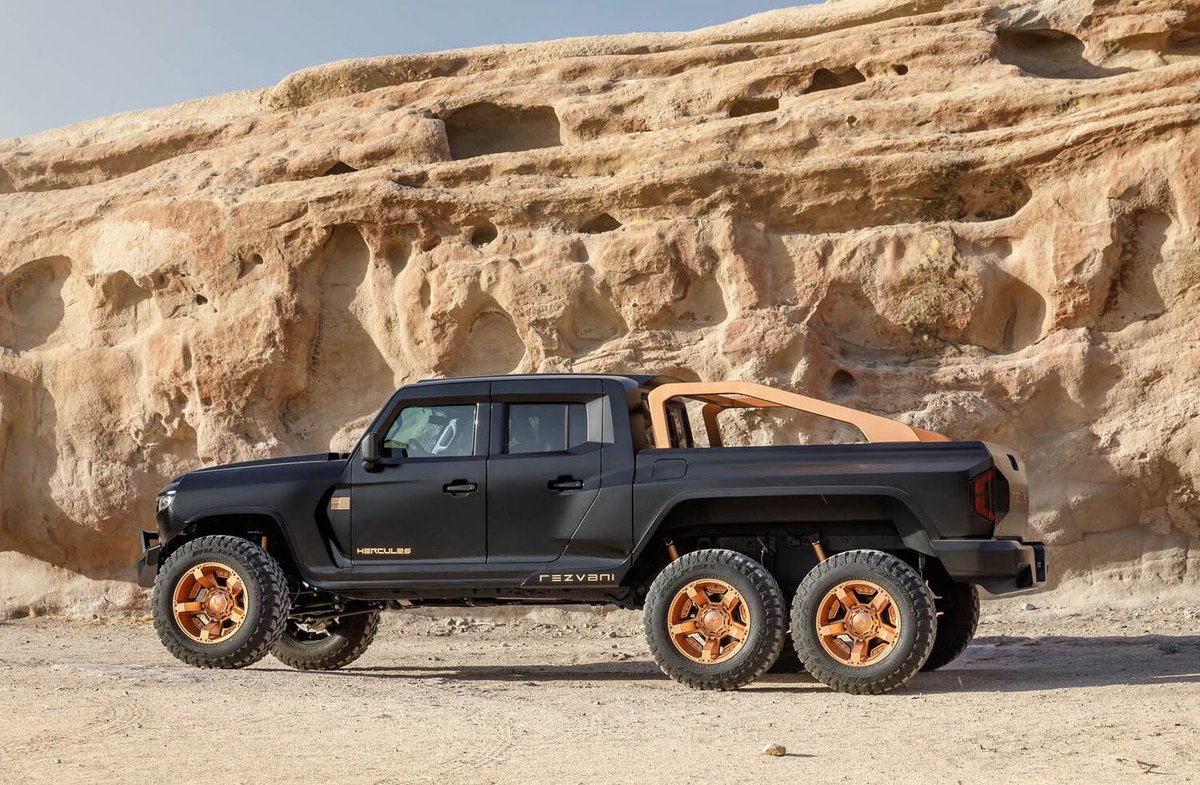 DjStrick9's tweet photo. I CAN ONLY WISH! My all time most desired exotic vehicle. The Rezvani Hercules 6x6 tactical off road. There is an armored bulletproof version but I don’t plan on taking any gunfire, ever! Hook-a-brother up! https://t.co/rI7yhy4w8u