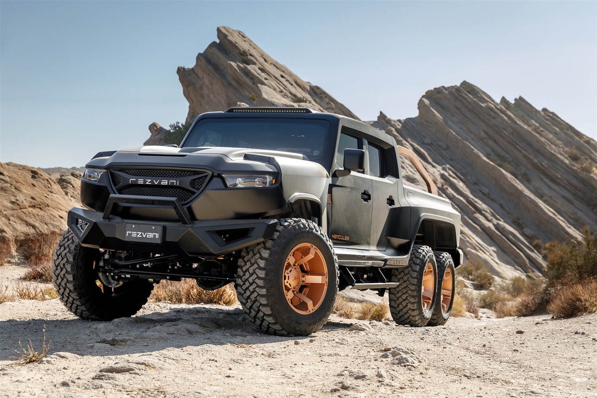 DjStrick9's tweet photo. I CAN ONLY WISH! My all time most desired exotic vehicle. The Rezvani Hercules 6x6 tactical off road. There is an armored bulletproof version but I don’t plan on taking any gunfire, ever! Hook-a-brother up! https://t.co/rI7yhy4w8u