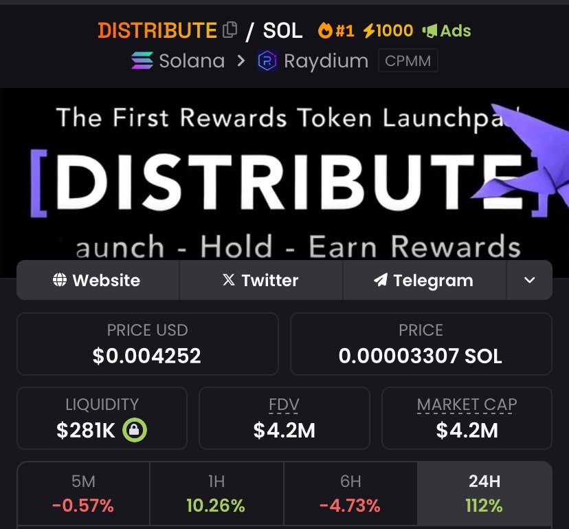 gm guys
filled the bags with this $DISTRIBUTE
i'm stuck in a rocket and waiting for the x100
LFG🚀