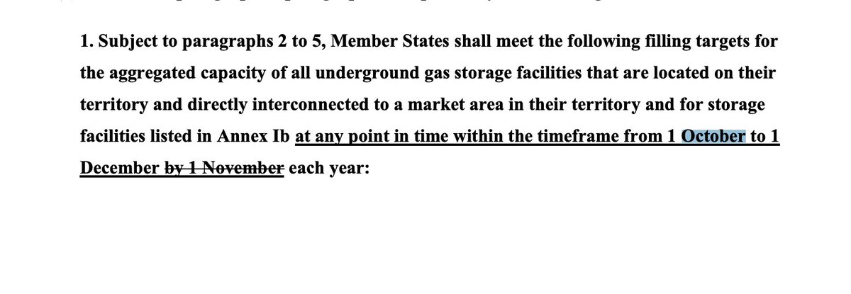 AnnaHbrt's tweet photo. At the EU Council, the 🇵🇱 Presidency is proposing to abolish the 1 November deadline for filling gas stocks to 90%.

The Presidency's first attempt at a compromise to amend (and make more flexible) the prolongation of the gas storage regulation 👇
https://t.co/ffzRjuq0oA https://t.co/Z7IK5vnUR8