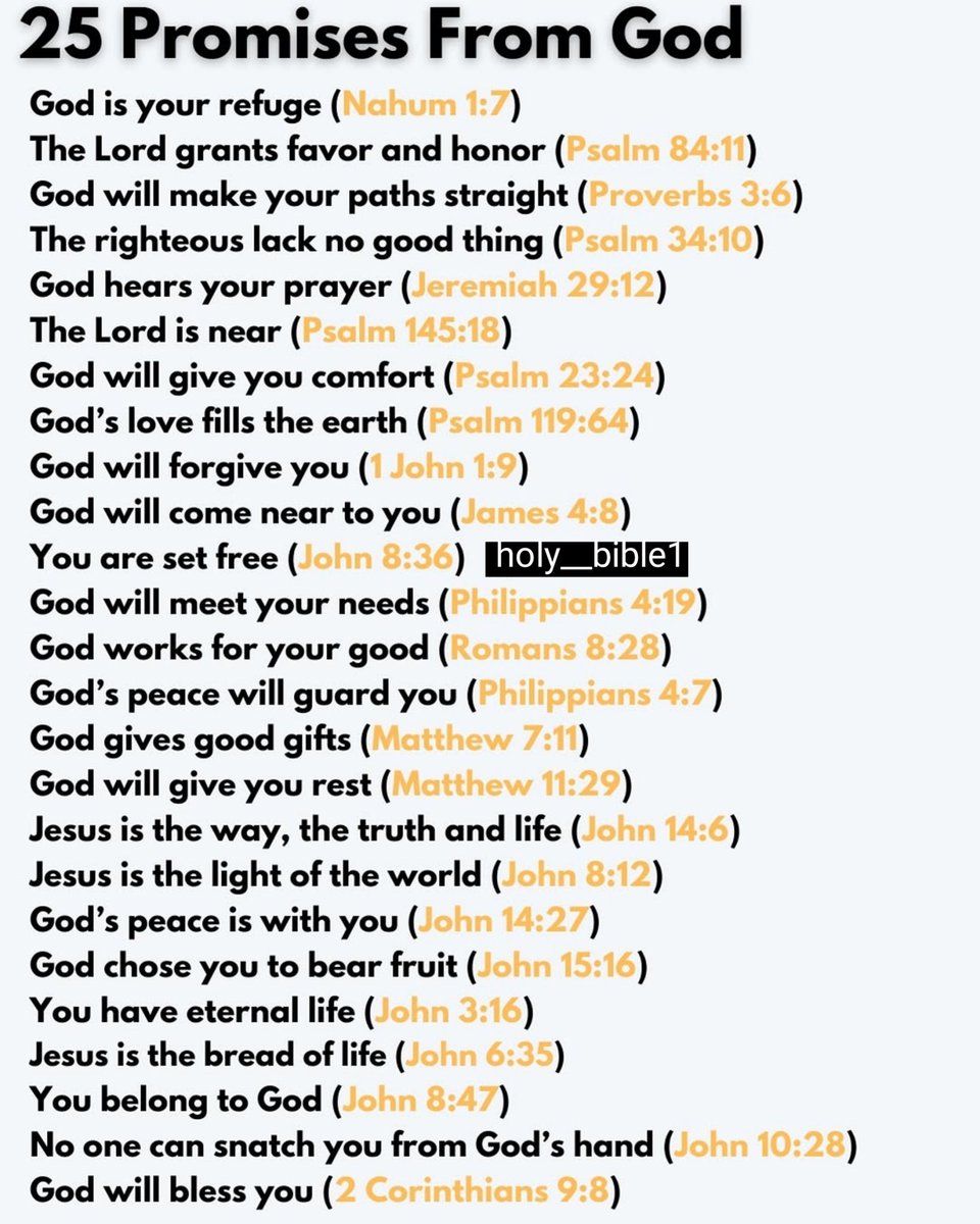 Holy__Bible1's tweet photo. 25 Promises From God 🙏 https://t.co/mpo8Zaxe8a
