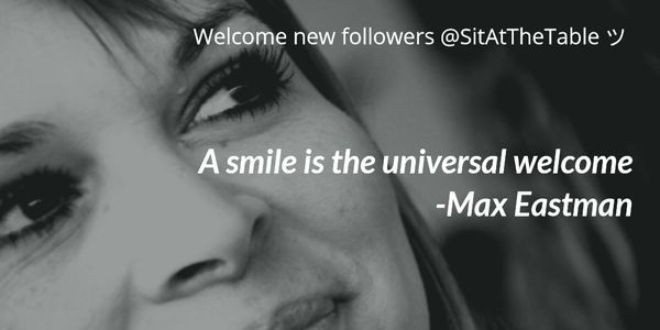 SitAtTheTable's tweet photo. Welcome new followers to #SitAtTheTable ツ
"A smile is the universal welcome" -Max Eastman https://t.co/KvcLiZ4OwB