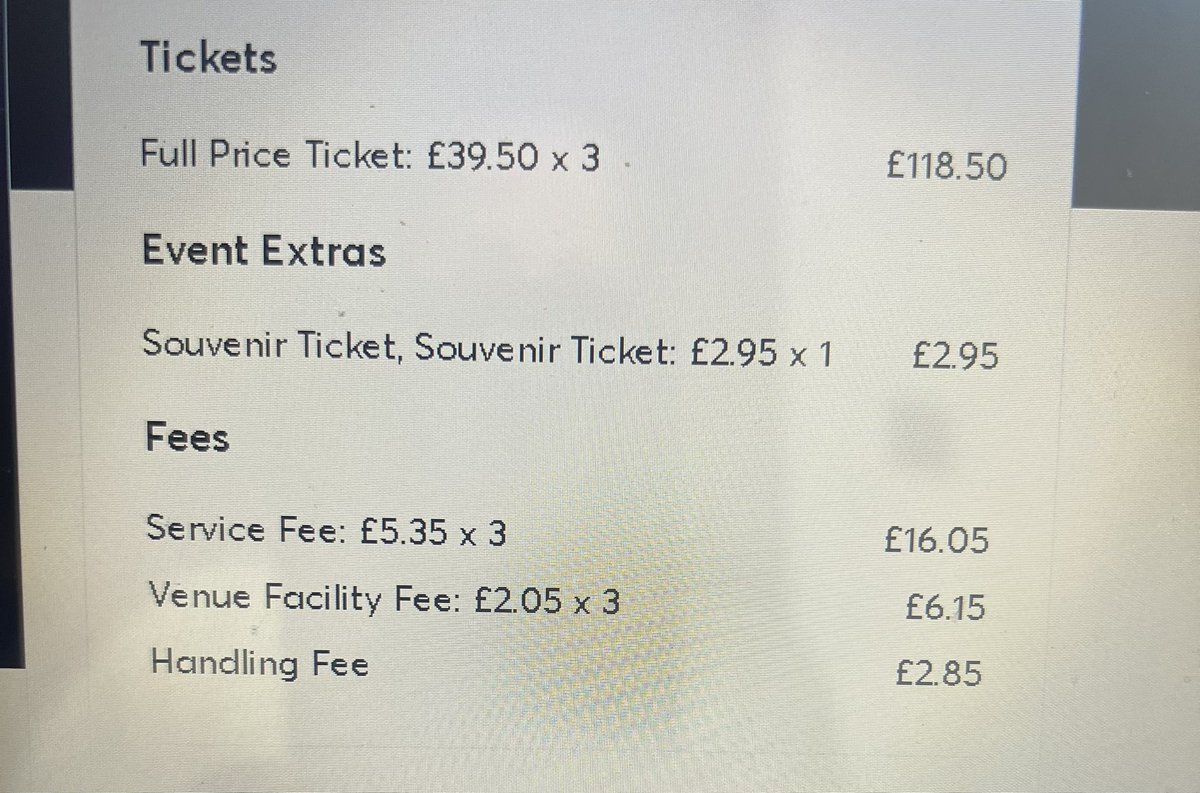 Hey <a href="/castofficial/">Cast</a>, did you know that <a href="/O2SBE/">O2 Shepherd's Bush Empire</a> Shepherds Bush Empire is charging more than £7 PER PERSON on top of the price of tickets? Taking my 12-year-old superfan and his pal who have saved for tickets and it feels really unfair!