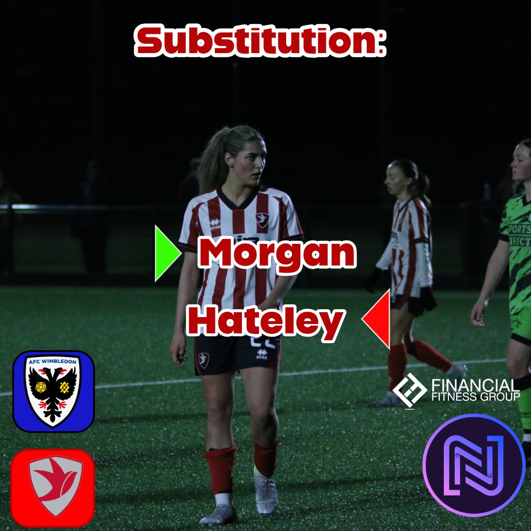 CTWomenFC's tweet photo. 82 mins: A Robinesses substitution as Kaitlyn Morgan comes on for Abbey Hateley. Well played Abbey! 🔴👏

🔵AFC Wimbledon 1-2 CTWFC🔴

#CTWFC #FAWNL https://t.co/lgsfUa9SMA