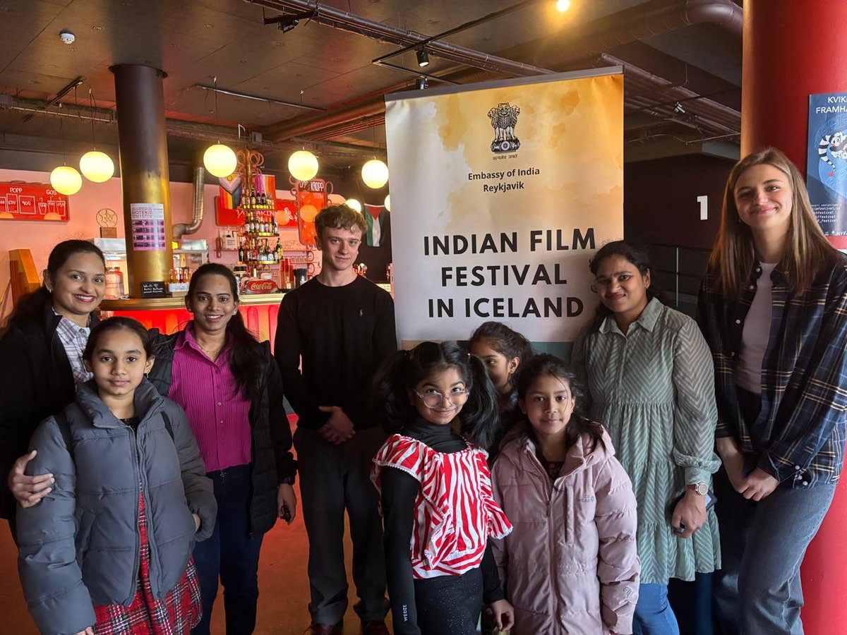 indembiceland's tweet photo. Day 2 of the Indian Film Festival 2025 in Iceland 🎬✨
Embassy of India in collaboration with the Indian Association of Iceland (IAI) organised a movie screening for the movie RRR. Members of the Indian community and Friends of India attended the screening in large numbers. https://t.co/RUHi4gqVkJ