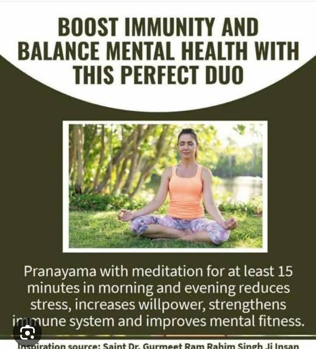 Sakshi1213750's tweet photo. The great guru g gives us some
Immunity booster tips.
#ImmunityBoostingTips
#immunitybooster #immunityfood #redbloodcells #healthyfood #eathealthy #immunehealth #DeraSachaSauda
#SaintDrMSGInsan
By following these tips we can make our health the best. https://t.co/z8QXcfOaY0