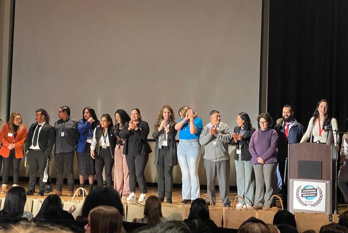 paola_weimann's tweet photo. 🌟 Teacher Recognition! 🌟
Honored to be recognized on stage at Conexiones para ACCIÓN DIPLOMÁTICA for preparing our students! Grateful for the opportunity to inspire and guide #HowICNX Middle Schoolers on this journey!
#UnitingOurWorld @ParticipateLrng https://t.co/YyS6yEsDNV