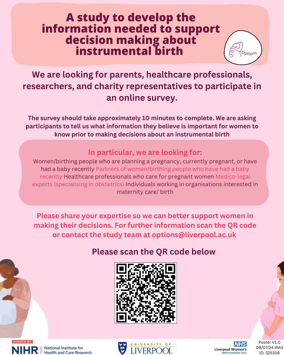 STORK (@stork_group) on Twitter photo Are you pregnant, planning a pregnancy or recently had a baby? Please tell us what information you need to make decisions about instrumental birth. Email: options@liverpool.ac.uk for more information. You may win a ÂŁ25 voucher.
redcap.link/OptionsStakeho… Are you pregnant, planning a pregnancy or recently had a baby? Please tell us what information you need to make decisions about instrumental birth. Email: options@liverpool.ac.uk for more information. You may win a £25 voucher.
redcap.link/OptionsStakeho…