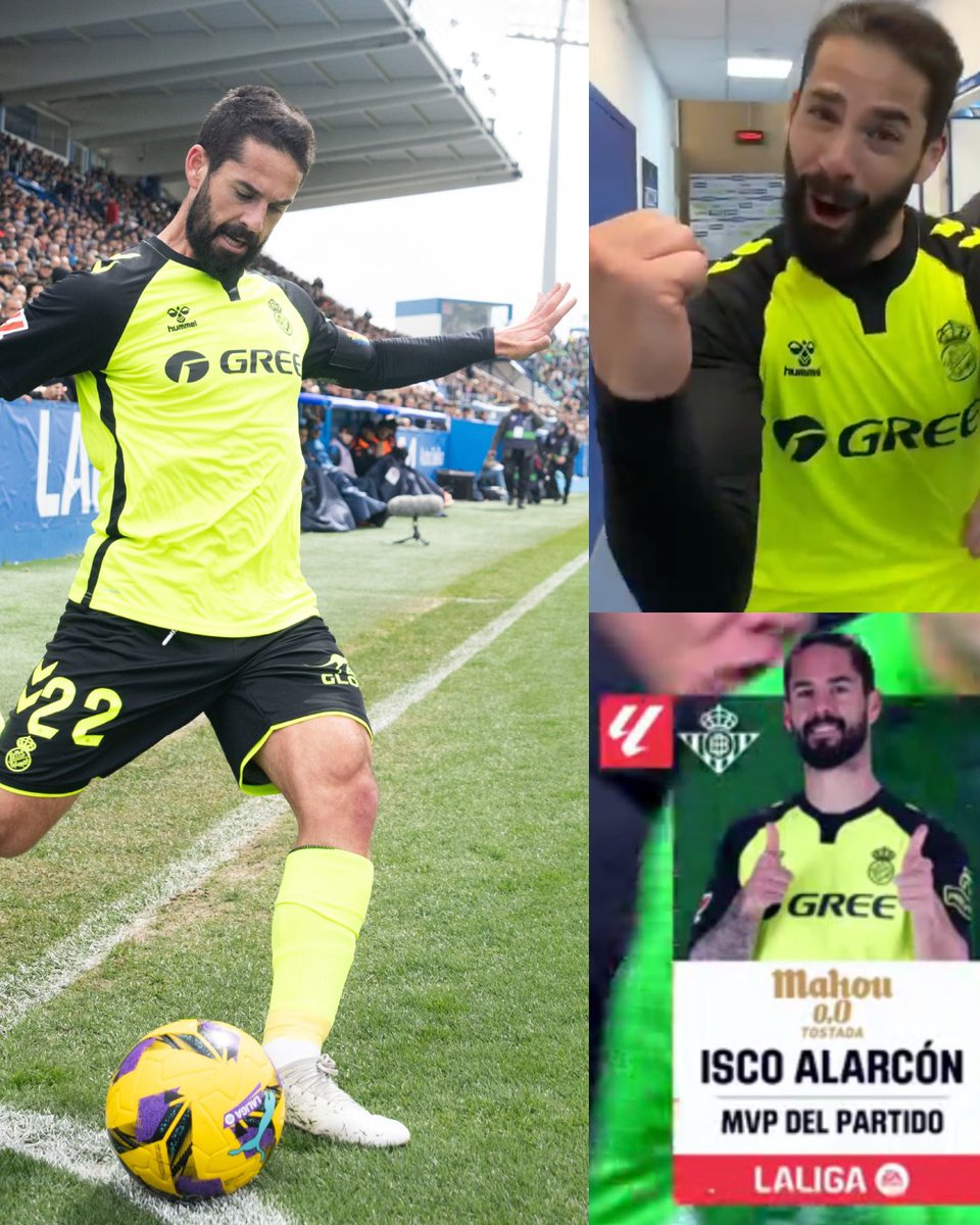 InvictosSomos's tweet photo. ➤ Hoy volvió a marcar.
➤ Hoy volvió a asistir.
➤ Hoy fue clave en una remontada. 
➤ Hoy otra vez fue reconocido como MVP.

Saluden al futbolista que lleva ¡¡6 GOLES Y 3 ASISTENCIAS!! en sus últimos 6 partidos disputados con el Betis. Isco Alarcón está brillando como si estuviéramos en 2017. 

Qué hermoso volver a verlo a este nivel. 

EL NUEVO PRIME DE MÁGISCO.