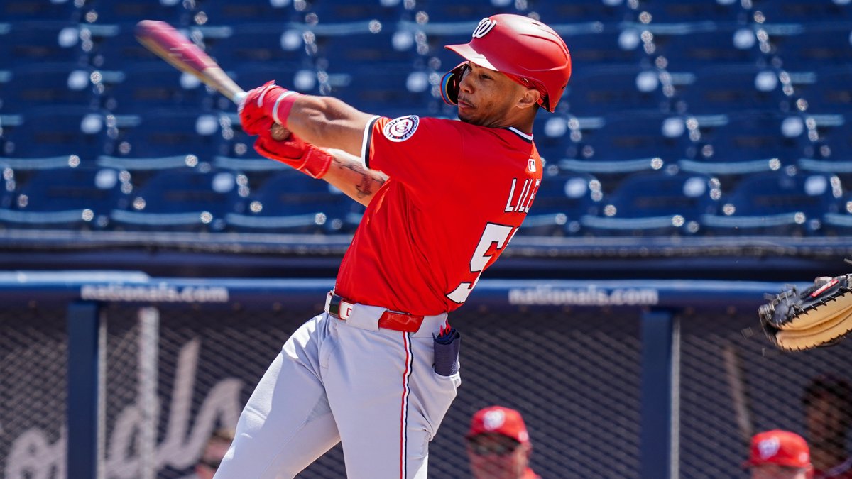A second-round pick out of high school in 2021, Daylen Lile is getting his first taste of big league camp at 22. 

The #Nationals' No. 10 prospect is making an impression beyond his age: atmlb.com/4hDzZBi