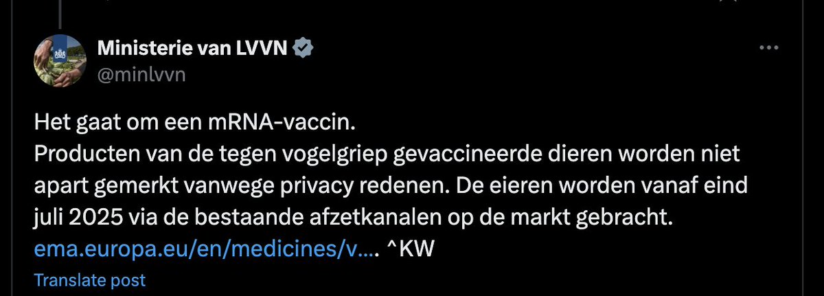 Hilarisch!!! <a href="/minlvvn/">Ministerie van LVVN</a> zegt informatie niet te kunnen delen vanwege de privacy..... van kippen.... jawel.