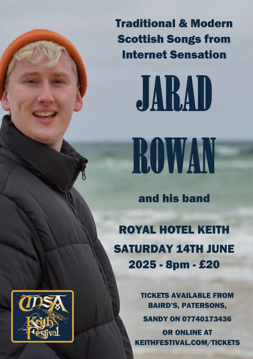 KeithFestival's tweet photo. 📢 @jaradrowan__ and his band will be headlining the 50th Keith TMSA Festival.
🎟 https://t.co/4xQkHHAUcC https://t.co/bknrg3MW3g