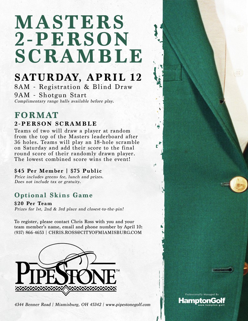 Pipestone Golf Club (@pipestonegolf) on Twitter photo โณTee up for the Masters 2-Person Scramble!
Saturday, April 12
Details: bit.ly/4i2lnww
๐๐จ ๐ซ๐๐ ๐ข๐ฌ๐ญ๐๐ซ, ๐๐จ๐ง๐ญ๐๐๐ญ ๐๐ข๐ฅ๐ฅ๐ข๐๐ฆ ๐๐๐ง๐ฌ๐๐ฅ ๐ฐ๐ข๐ญ๐ก ๐ฒ๐จ๐ฎ๐ซ/๐ฒ๐จ๐ฎ๐ซ ๐ญ๐๐๐ฆ ๐ฆ๐๐ฆ๐๐๐ซโ๐ฌ ๐ง๐๐ฆ๐, ๐๐ฆ๐๐ข๐ฅ & ๐ง๐ฎ๐ฆ๐๐๐ซ ๐๐ฒ ๐๐ฉ๐ซ๐ข๐ฅ ๐๐. โณTee up for the Masters 2-Person Scramble!
Saturday, April 12
Details: bit.ly/4i2lnww
๐๐จ ๐ซ๐๐ ๐ข๐ฌ๐ญ๐๐ซ, ๐๐จ๐ง๐ญ๐๐๐ญ ๐๐ข๐ฅ๐ฅ๐ข๐๐ฆ ๐๐๐ง๐ฌ๐๐ฅ ๐ฐ๐ข๐ญ๐ก ๐ฒ๐จ๐ฎ๐ซ/๐ฒ๐จ๐ฎ๐ซ ๐ญ๐๐๐ฆ ๐ฆ๐๐ฆ๐๐๐ซโ๐ฌ ๐ง๐๐ฆ๐, ๐๐ฆ๐๐ข๐ฅ & ๐ง๐ฎ๐ฆ๐๐๐ซ ๐๐ฒ ๐๐ฉ๐ซ๐ข๐ฅ ๐๐.
