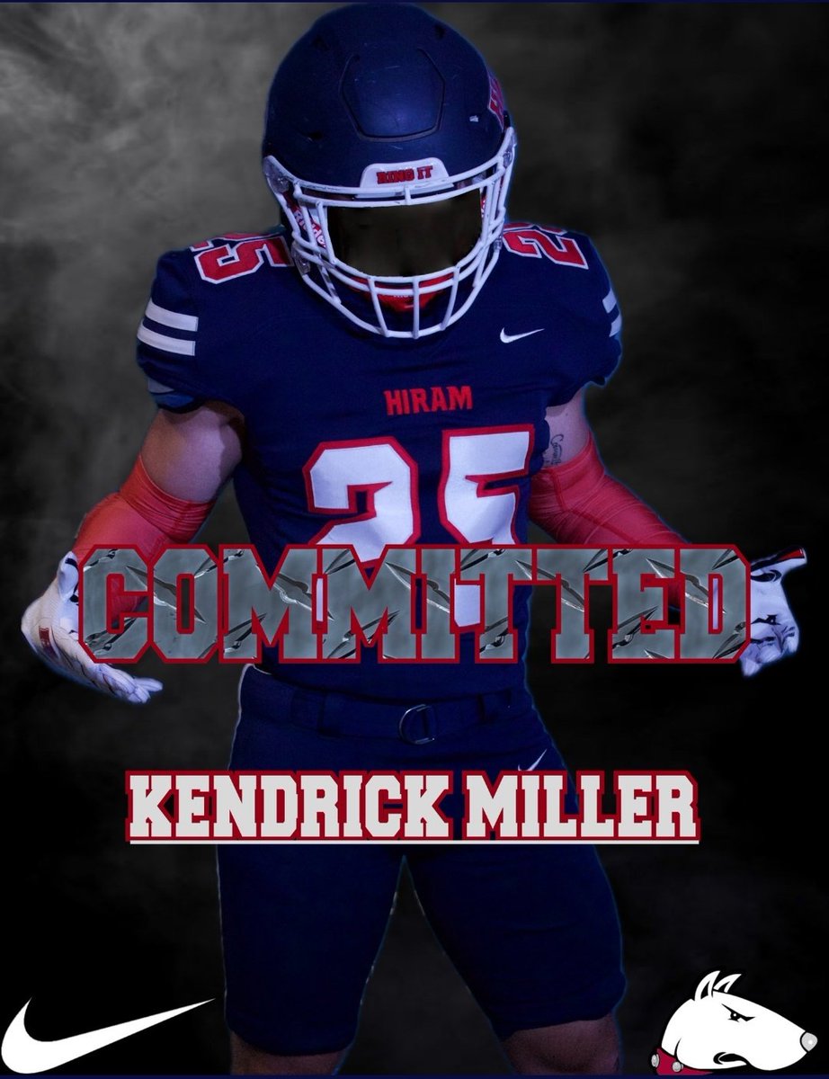 Kendrick Miller (@kjkool17) on Twitter photo Beyond Blessed to announce I am 1000% Committed to <a href="/Hiram_Football/">Hiram College Football</a> 🐾 #AGTG
<a href="/CoachDup__/">Xavier Dupree</a> <a href="/CoachTdalf/">Tyler D'Alfonso</a>
<a href="/Coach_Niles/">Tanner Niles</a> Beyond Blessed to announce I am 1000% Committed to <a href="/Hiram_Football/">Hiram College Football</a> 🐾 #AGTG
<a href="/CoachDup__/">Xavier Dupree</a> <a href="/CoachTdalf/">Tyler D'Alfonso</a>
<a href="/Coach_Niles/">Tanner Niles</a>