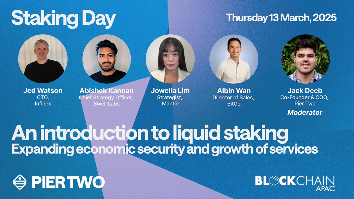 PierTwo_com's tweet photo. Tucked away in Restaurant Hubert's Theatre Royale, @PierTwo_com hosted Staking Day, as part of @blockchain_apac's Policy Week.

For those in attendance, it was a rapid fire session with some of the most knowledgeable people across a range of topics. And deep on the subject matter they went.

Here is a sample of key insights delivered on the day:
- 32% of all blocks on the Ethereum blockchain are "Made in Australia" courtesy of @sigp_io's Lighthouse Ethereum Consensus Client software
- 30% of all Proof-of-Stake assets held in custody with @BitGo are staked, demonstrating adoption is growing steadily
- Ethereum's Pectra upgrade is coming, and will deliver some exciting upgrades that help scale the network, and improve liquidity for institutional stakers
- Institutions are looking at this space in a mature way, and the tooling to custody, track, audit and grow staking will continue to increase

Special thanks to @Julian_Sawyer from @ZodiaCustody, @ethzed from @sigp_io, @sassal0x from @thedailygwei, @JedWatson from @infinex_app, @speicherx from @Mantle_Official, @AbishekFi from @swellnetworkio, Albin Wan from @BitGo, @kate_cooper from @okx, Scott Waller from @EYnews, Nick Strain from @LMAX, Ed Carroll from @MHCDigitalGroup and Varun Paul from @FireblocksHQ.

Next stop for Pier Two, New York City for @blockworks' @blockworksDAS.