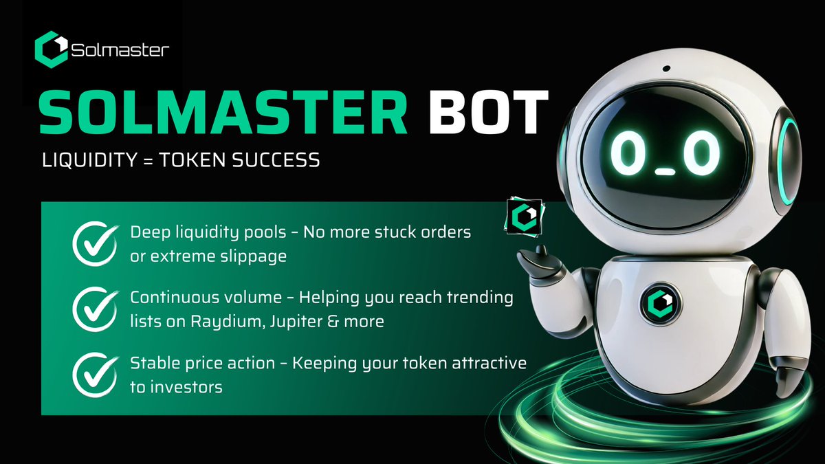 SolMasterBot's tweet photo. 🚀Liquidity = Token Success!
✅SOLMASTER BOT fixes it:
⚡Deep liquidity → Smooth trades
⚡Stable pricing → Attract investors
⚡Higher volume → DEX trending
📊Secure liquidity now!
👉https://t.co/nqQEiy1cqv
📩Contact us on Telegram: @Solmasterxyz
#Crypto #SOLMASTER #DEX https://t.co/coUXSPDDOy