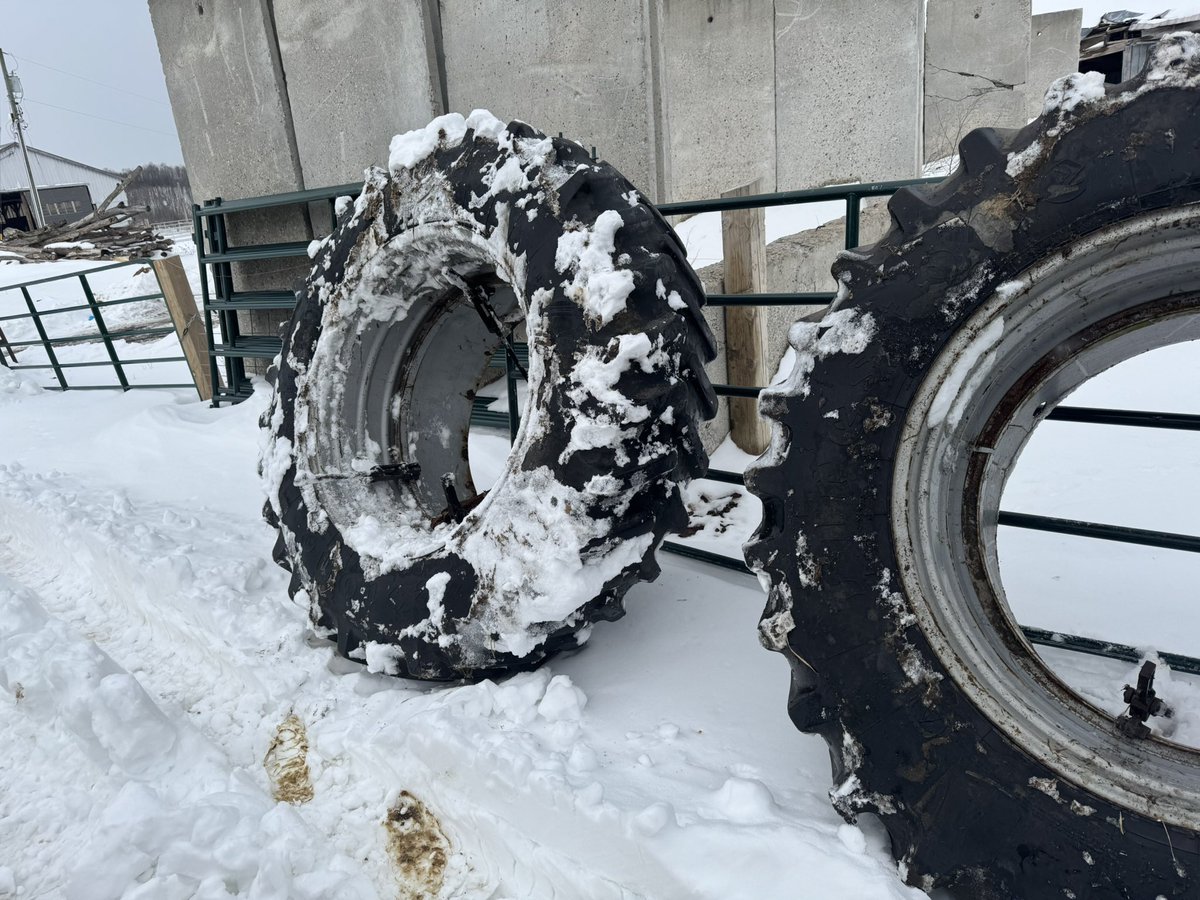 KetchesonDale's tweet photo. Matching Firestone 18.4 R 38 duals on Unverferth snap on duals, 10” spacer. Came off JD 7510. Very little weathering.
$2,000 obo Belleville ON area https://t.co/7dT2o0FOS0