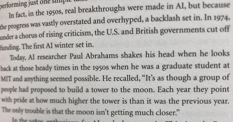 Interesting passage from Michio Kaku‘s on the early history of AI: