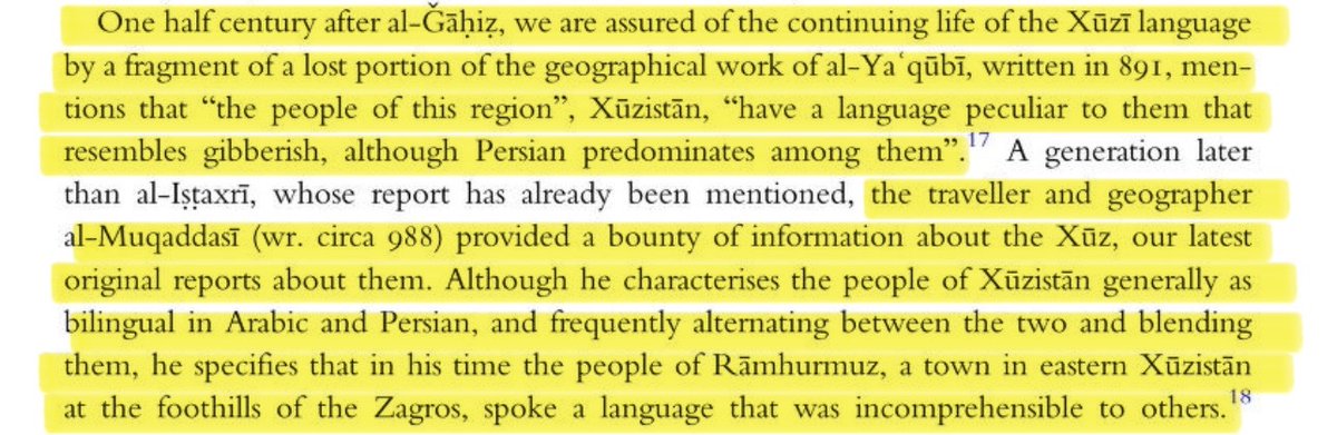 dalaygiz's tweet photo. Did you know there was likely a historic remnant of Elamite spoken in Khuzestan, Iran? It was known as Xūzī, and in several Medieval accounts it was often distinguished from Persid dialects that were spoken in or near the region, including by the Xūz themselves: https://t.co/eQisMus4VI