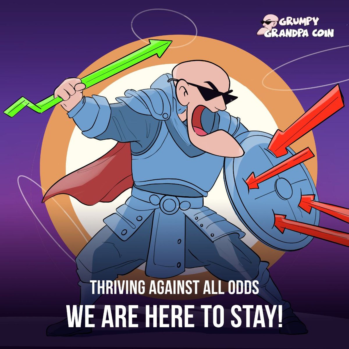 _GrumpyGrandpa's tweet photo. Armored with attitude and deflecting all the naysayers—Grumpy Grandpa Coin isn’t backing down! Join the unstoppable Meme Coin revolution and let’s thrive together. https://t.co/dOcFtD8NSt