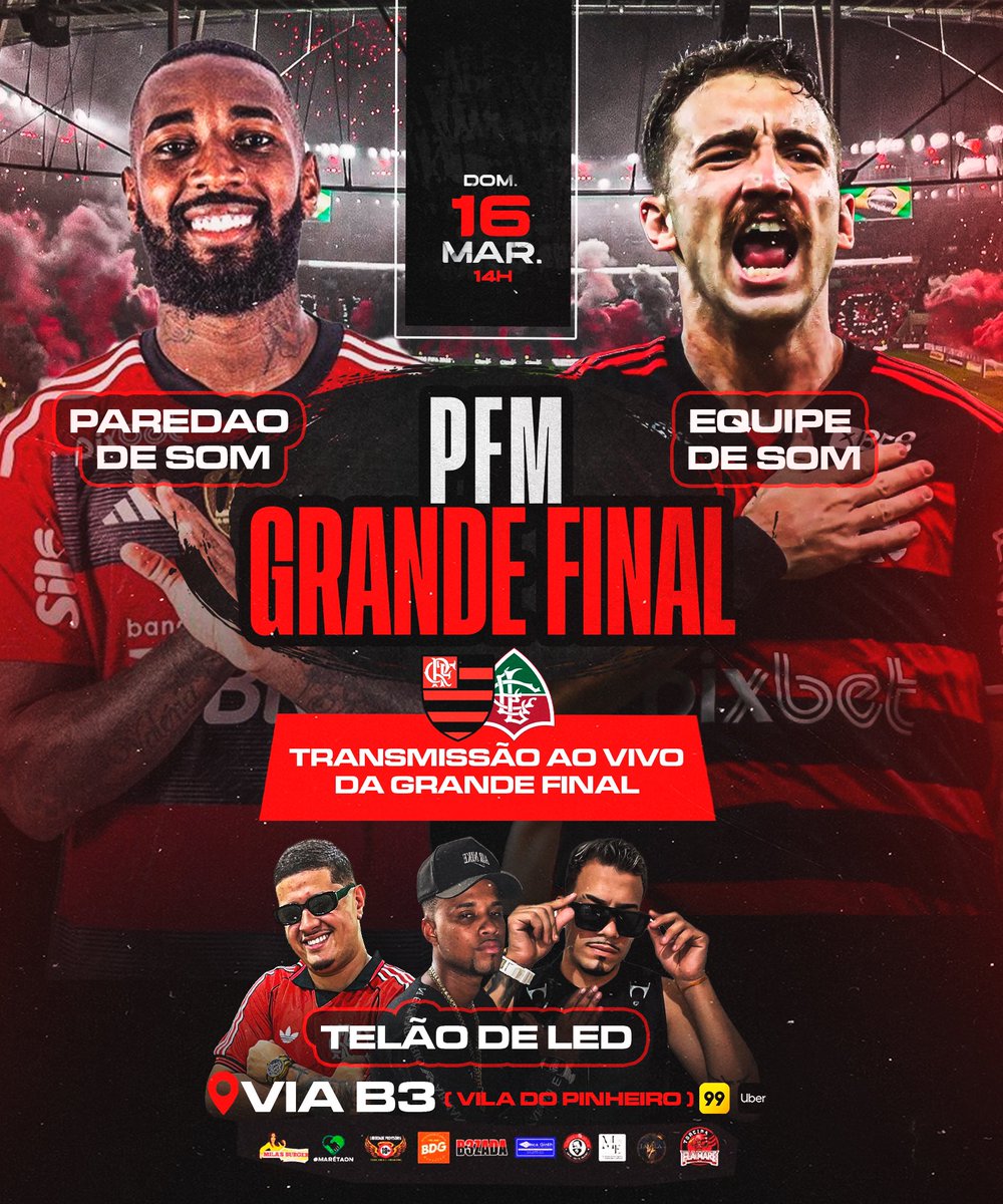 HOJE É TUDO PELA B3🔥❤️🖤

FINAL DO CARIOCA - FLAxFLU

TELÃO DE LED✅
EQUIPE E PAREDÃO DE SOM✅

PAGODE AO VIVO✅
BATERIA ✅ 

DJS⤵️
SORRISO DA MARÉ
MOISÉS 
PATO
LORRAN
BRUNINHO

HOJE É FESTA NA FAVELA ❤️🖤