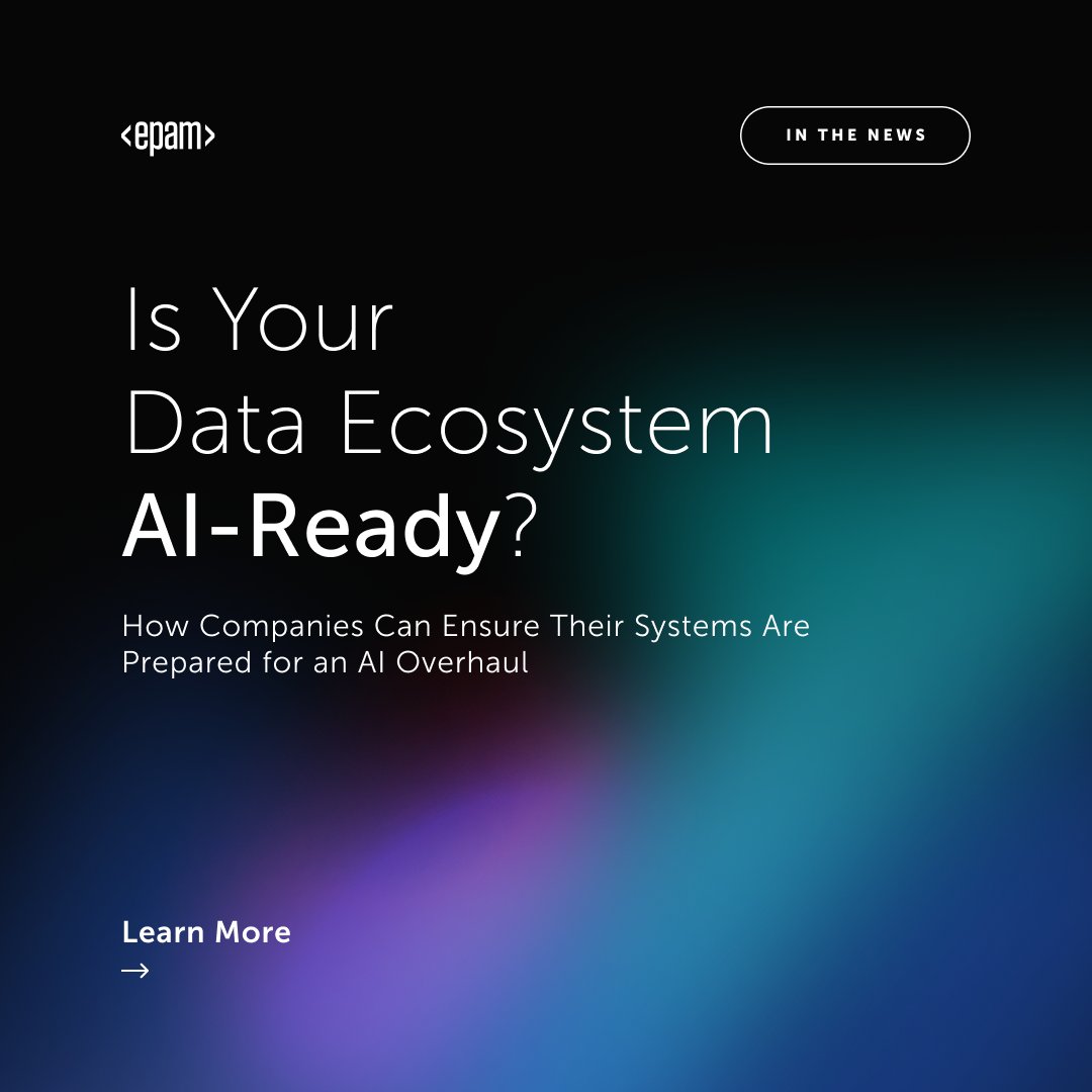 EPAMSystems's tweet image. Is your business prepared for an #AI overhaul? Discover how to modernize your #DataEcosystem and enhance governance to unlock AI’s full potential. epamsys.co/3Rb3qzQ 

#AIintegration #EnterpriseAI