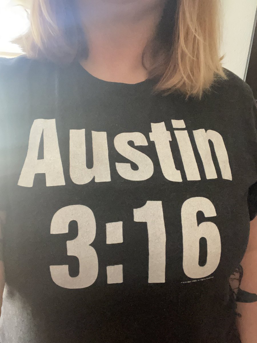 kello9980's tweet photo. I thought I had lost this previous shirt when I moved a few months back. Went digging for it it the garage &amp; found it with some other clothes that have been MIA.

It’s a Stone Cold Miracle 

#GiveMeaHellYeah #Austin316 https://t.co/UfpY6zOchU