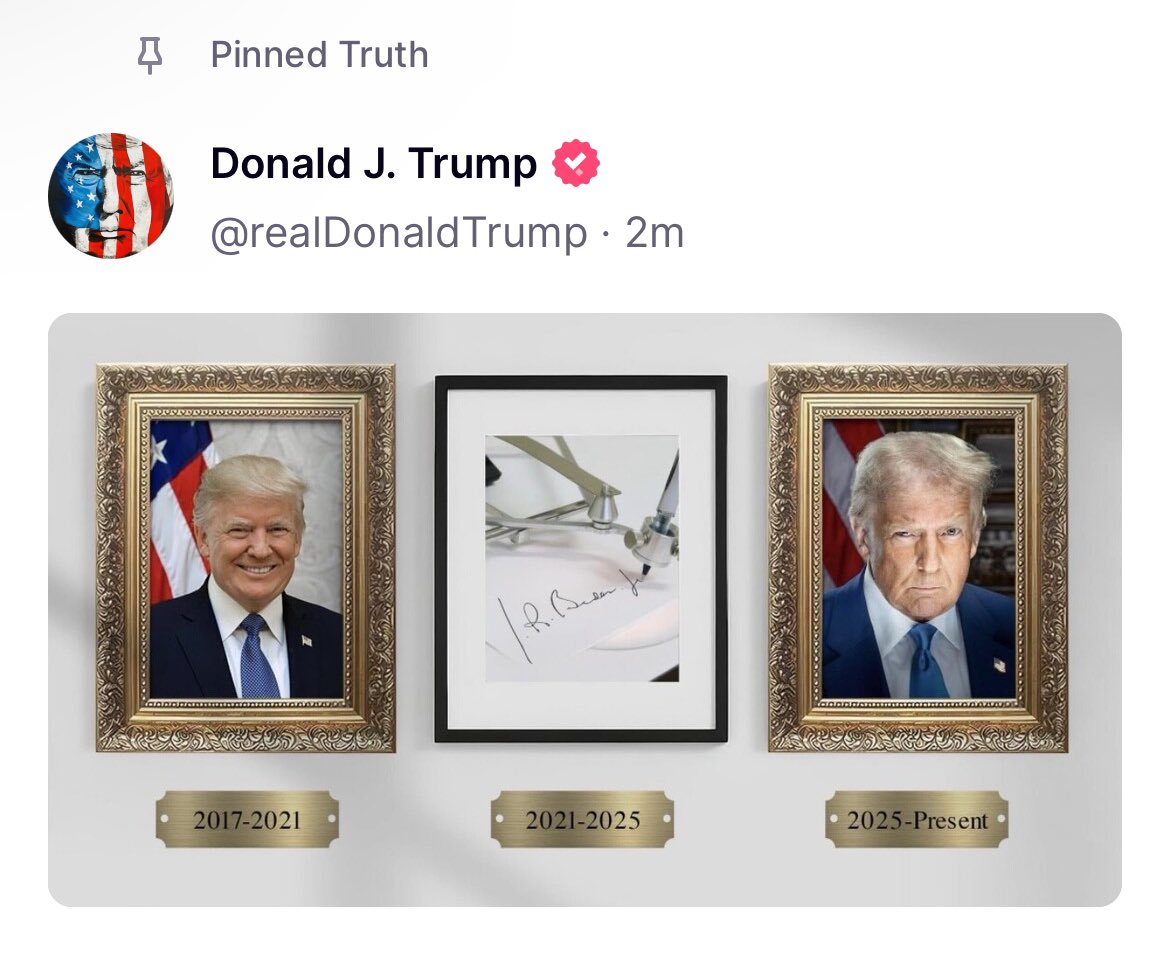 Trump just posted and pinned this