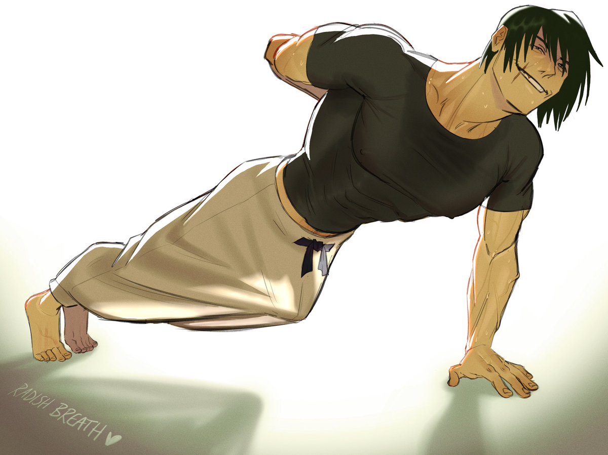 Radish_Breath's tweet photo. Who needs 2 arms when you’ve got 3 legs

#TojiFushiguro #toji #jjk #nsfw https://t.co/QQnICvpLzi